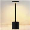 SLSMD Lampada da Tavolo Senza Fili, Avere 2 Modalità di Illuminazione Luce di Lettura Dimmerabile, LED Lampada da Scrivania Ricarica USB in Metallo Creativa, Per Ristorante/Terrazza/Dormitorio (Nero)