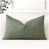 Artscope 1 Pezzi Federe per Cuscini in Finto Lino Minimalista Copricuscini Decorativo per Domestica Soggiorno Camera da Letto Divano 30x50cm, Grigio Verde