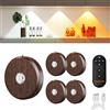 MEKKLEON Illuminazione a LED senza fili con telecomando, batteria ricaricabile da 2000 mAh, 3 temperature di colore dimmerabili, luce per armadio, mobile da cucina (Wood color, 5 pezzi)