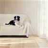 DUJUIKE Copridivano impermeabile, Copridivano antigraffio, Copridivano impermeabile 3 posti per gatti, Copridivano protezione cani e gatti, Copridivano protezione mobili (Bianco Avorio, 180 x 260 cm)