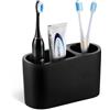Luxspire Portaspazzolino 2 Slot, Porta Spazzolini da Denti e Dentifricio per Bagno, Organizer per Spazzolino Elettrico, Portaoggetti Portaspazzolini in Resina per Bagno, Accessori Bagno, Nero Opaco