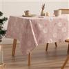 GAMUSI Tovaglia Natale Jacquard Filo Dorato Tavolo Da Pranzo Rettangolare Decorazione natalizia 140x200 cm Colore Rosa Palo/Argento