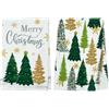 JINGTOPS Set Strofinacci Natalizi, Asciugamani Cucina,Tovagliette Natalizie, Decorazione Natalizia Invernali, Decorazioni Per Tavola Interna 40x60 cm (Albero di Natale- 2 pezzi)