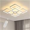 Riserva Plafoniera LED Soffitto Dimmerabile 80W, 8 Quadrata Lampada da Soffitto Moderna con Telecomando/APP, 3000K-6500K Plafoniera LED Bianca in Acrilico per Soggiorno, Camera da Letto, Caffetteria