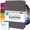 CelinaTex Lucina lenzuolo elasticizzato topper spessori per letto contenitore cotone 140x200-160x220 cm antracite