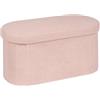Bonlife Scatola Portaoggetti Ottomana Pieghevole, Sgabello Ottomano Boucle, Panca Portaoggetti Di Fine Letto, Poggiapiedi Per Soggiorno, Camera Da Letto, 76x38x38cm, Rosa