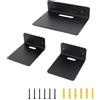HQTS Mensola da parete piccola in acrilico Set di 3 mensole sospese nere Mini mensole da parete. Le dimensioni sono rispettivamente 14×12 cm e 23×16,5 cm con viti