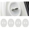 CGEAMDY 4 Pezzi Copri Serrature Coperture Protettive Serratura per Portiere Auto, Coperchio Protezione Serratura Porta in Silicone Auto, Cuscinetto Protezione Serratura Portiera Auto Accessori(Bianco)