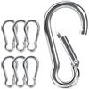 Caianwin 6 moschettoni M8 x 80 mm, DIN 5299C, portata fino a 400 kg, moschettone, grande in acciaio zincato, per zaino, guinzaglio, campeggio, viaggi, escursioni