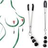 Future of your pleasure Sensual FOPS Morsetti per Capezzoli Donna Argento-Nero Stimolatori Seno 11cm Pinze Capezzoli per Principianti Gioielli BDSM Eleganti I06-8