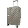 JLY Valigia Rigida 100% Policarbonato Senza Cerniera, Trolley da Viaggio con Doppio Lucchetto TSA, 4 Ruote Girevoli e Manico in Lega di Alluminio, Bagaglio da Stiva (Grigio Kaki, S (56cm 37L))