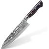 FINDKING Coltello da Chef Gyuto da 8 Pollici, Bordo Affilatissimo in Acciaio Damasco, Compagno di Taglio Giapponese Versatile, Essenziale per la Cucina Professionale (Serie Raven)