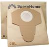 ReleMat SpareHome - Sacchetti per aspirapolvere Einhell, 20 litri, confezione da 5