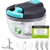 SOMLAW Mini tritacarne manuale, 520 ml tritacipolle, senza BPA, tritacipolle tritare e mescolare per verdure, cipolle, aglio, zenzero, noci, erbe, frutta (grigio blu)