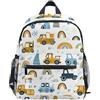 Generic Zaino per la scuola elementare per bambini, piccolo, con piante, autobus, auto, per bambini e bambine, Auto Autobus Plants, S