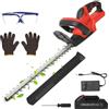 Oamger Tagliasiepi professionale senza fili 21V con 7500mAh, batteria e caricatore rapido,doppia lama di taglio,diametro di taglio 15mm, lunghezza di taglio 55cm, per giardino, prato e cortile (Rosso)