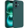 Captor Cover iPhone 16 Custodia Colorata in Silicone Liquido, Antiurto, Flessibile, Bordo Rialzato per Schermo e Protezione Fotocamera, Morbida Con Microfibra Interna per iPhone 16 Cover (Verde Scuro)