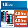 HL4win cartucce 405XL Compatibile con Epson 405XL Multipack per Workforce Pro WF-3820 WF-3825 WF-4830D WF-4820 WF-4825 Workforce WF-7840 WF-7830 WF-7835 (10 Pack 4 Nero 2 Ciano 2 Magenta 2 Giallo