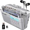 KLIM K7 Cassette Player - Convertitore Cassette MP3 - Lettore Cassette Audio Portatile - Microfono e Altoparlante Incorporati - Batteria Ricaricabile - Auricolari - Scheda SD da 16 GB