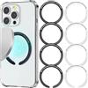 JEYORZY 8 pcs anello magnetico cellulare, magnetici Senza Fili universali in Metallo con Adesivo - Ultra Sottili Anelli in Metallo compatibili con Caricabatterie Wireless téléphone portable