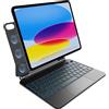 pankeybd Custodia con tastiera per iPad A16 2025 e iPad 10ª generazione 2022, Retroilluminazione a 7 colori, Trackpad multi-touch, Design magnetico fluttuante, Nero