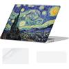 YOPAS Custodia Compatibile con MacBook Air 15 M3 2024 M2 2023, Plastica Cover MacBook Air 15 M2 M3 A2941 A3114 & Tastiera Cover & Protezione Schermo, Van Gogh
