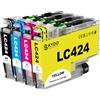 Skydo LC424 Cartucce d'inchiostro Compatibile con Brother LC424 Multipack | Cartucce Compatibile con Brother LC424 per Brother DCP-J1200W DCP-J1200WE (4 Pack, Nero Ciano Magenta Giallo)