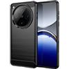 Wookfiss Cover per Oppo Find X8 Pro Custodia, [Fibra di Carbonio] Morbido TPU Custodia, Anti Scivolo Anti Antiurto Case per Oppo Find X8 Pro -Nero