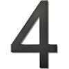 Ywonoby Numero civico esterno- 200mm -grande numero civico esterno galleggiante 3D moderno - resistente alle intemperie e facile da installare - realizzato in acrilico di alta qualità, numero nero(4)