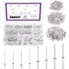 Swpeet Kit assortito di 560 rivetti pop da 3/32 1/8 5/32 3/16 con rondelle di backup in acciaio inossidabile, rivetti ciechi in alluminio assortiti con divisore etichettato custodia per la