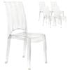 WS DESIGN x 4 Sedia Trasparente in Policarbonato Impilabile Mod. Morgana