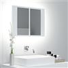 WIFESE Armadietto a Specchio con Luci LED Bianco 60x12x45 cm Specchio Bagno Con Luce E Armadietto Specchio Contenitore Bagno Mobiletto Bagno Con Specchio Specchio Parete Stile Moderno
