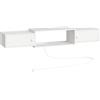 HOOBRO Mensola TV Galleggiante con Prese Elettriche 140 cm, Moderno Mobile Multimediale a Parete, Ideale per Stoccaggio sotto TV, Soggiorno, Camera da Letto, Bianco EWT11CDS01