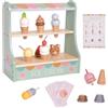 TaFoyu Gioco Gelateria Giocattolo per Bambini con Coppetta e Cono Gelato Finto, in Legno, Montessori Regalo dai 3 Anni in sù
