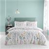 Catherine Lansfield Emilia - Set copripiumino singolo reversibile con federa, motivo floreale, colore: bianco e verde