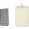 DRW Set di 4 candele in cera con LED e telecomando color avorio 7,5 x 7,5 x 10 cm