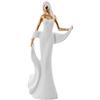 DRW Figura di una donna con scialle in ceramica in bianco e oro 19x10x44 cm