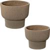 DRW Set di 2 vasi in resina beige 38 x 38 x 31 cm