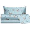 hermet Jolly, Set Lenzuola Letto Singolo Teddy Bear Azzurro, 100% Cotone, Lenzuolo Sopra + Lenzuolo con Angoli + Federa, Completo Letto Orsetto Cameretta