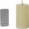 DRW Set di 4 candele in poliestere con LED e telecomando colore avorio, 7 x 7 x 12,5 cm