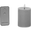 DRW Set di 4 candele in cera con LED e telecomando grigio 7,5 x 7,5 x 10 cm