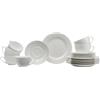 Ritzenhoff & Breker Sofia - Servizio da caffè 18 pezzi, piatti da dessert (20 cm) e tazze con piattini (220 ml) per 6 persone, set da caffè con solchi fini, in porcellana, colore: Bianco