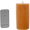 DRW Set di 4 candele in cera con LED e telecomando color caramello 7,5 x 7,5 x 15 cm
