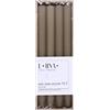 DONAU HOME Set di candele lunghe a costine, colore pepe, beige, 4 pezzi, 30 x Ø 2,5 cm, non profumate/scanalate