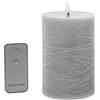 DRW Set di 4 candele in cera con LED e telecomando colore grigio 10x10x20 cm