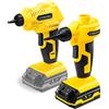 TROTEC Compressore a batteria PCPS 11/12‑20V - compressore d'aria 65 Watt, batteria multipla 20V 2 Ah, potenza 7 bar, 70 m³/h, set adattatori da 10 pezzi, luce LED, pompa ad aria a batteria