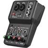 SHUAIGUO -1 Interfaccia audio Scheda audio di registrazione professionale 16bit/48kHz Mini USB Interfaccia Audio Scheda audio 2-In e 2-Out con 48V Phantom Power Cavo USB-B Apparecchiature di