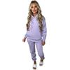 eyes Tuta da donna oversize con cappuccio e pantaloni, 2 pezzi, set da palestra e lounge, a maniche lunghe, morbido, elastico, tinta unita, taglie 6-14, Lilla, 38