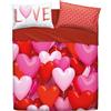 Bassetti Extra Completo Letto copriletto con Balza applicata Matrimoniale stampa digitale alta definizione (LEEX140 CUORE)