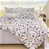 Odot Floreale Set Copripiumino 4 Pezzi, Set di Biancheria da Letto con Copripiumini, Lenzuola sopra e Federe, Set Biancheria da Letto Singolo Matrimoniale King (150x200cm,Fiori di Tulipano Viola)